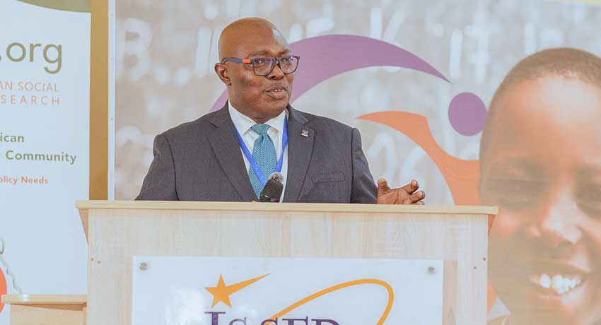 Prof. Robert Darko Osei delivers remarks, reaffirming ISSER’s mandate to generate and promote evidence for policy and development impact