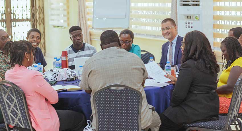 Panellist Ms. Benedicta Lasi contributes to a thematic group discussion at the policy dialogue. 
