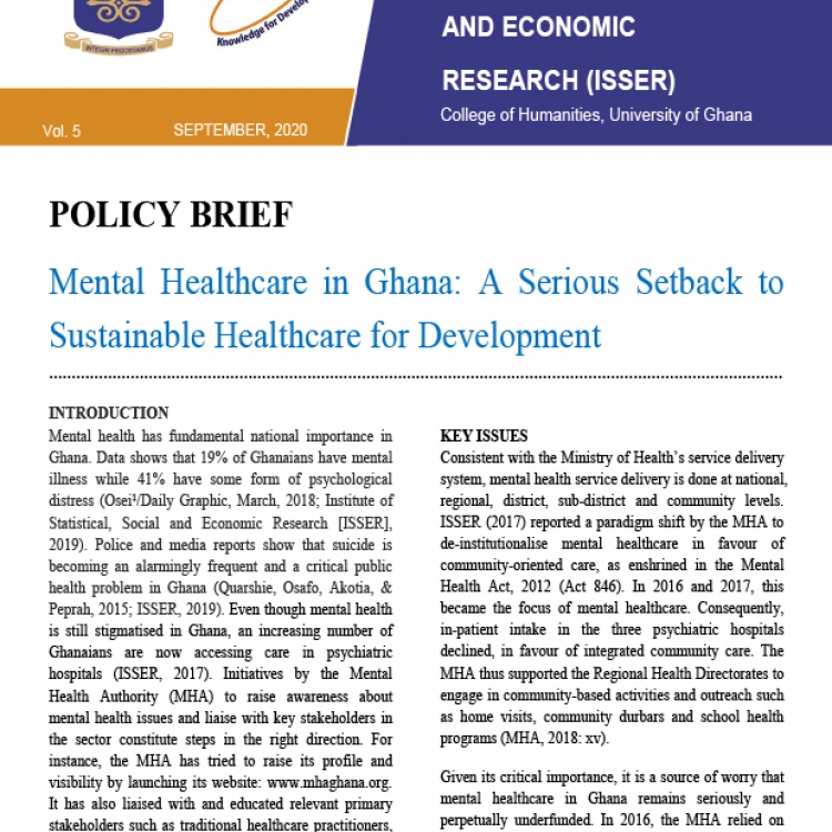 Mental Healthcare in Ghana: A Serious Setback to Sustainable Healthcare for Development